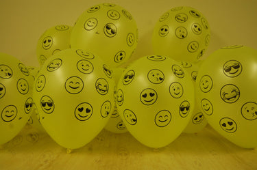 UV Blacklight Emoji Print Balloons